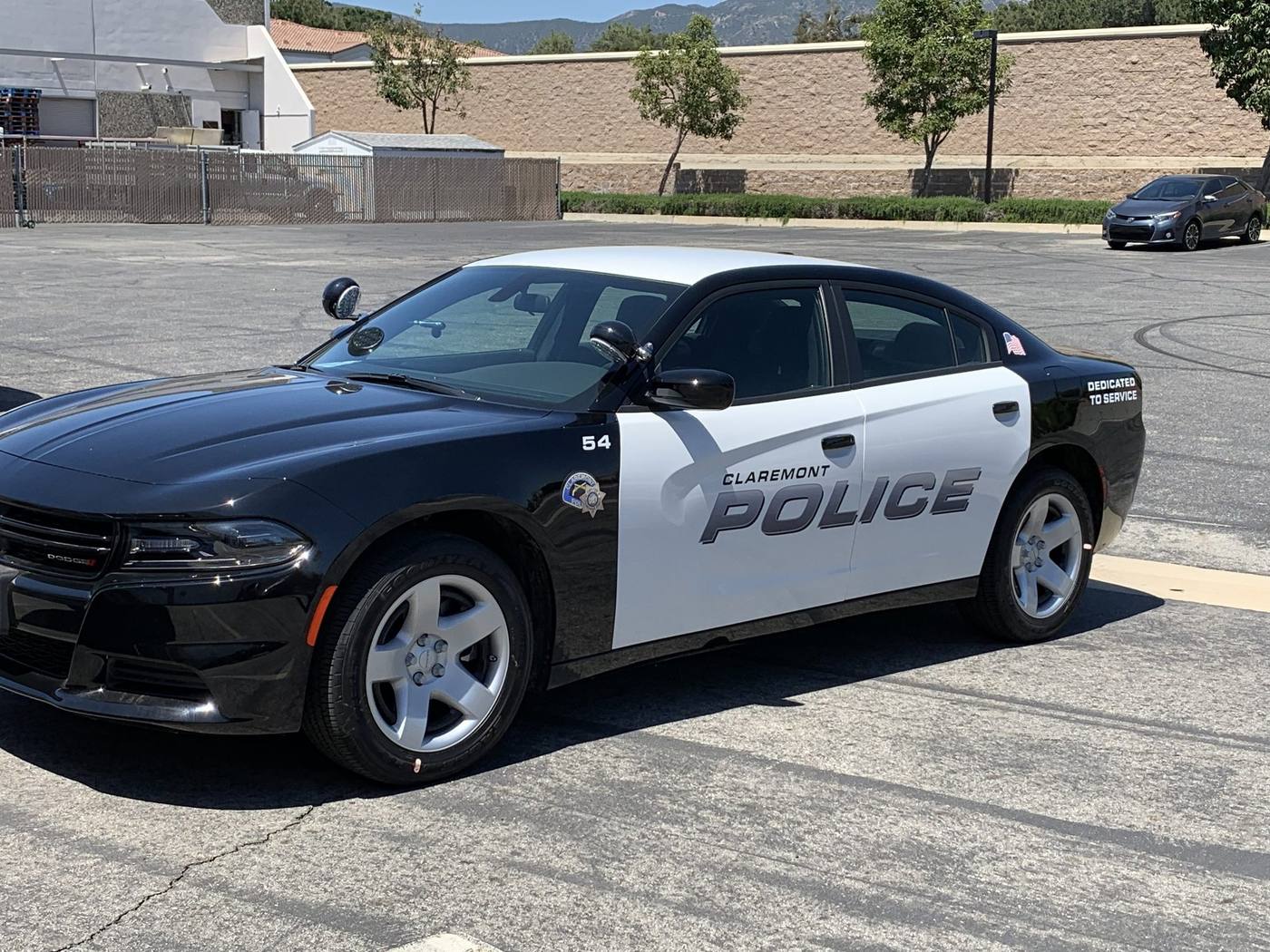 Claremont Police Dodge Charger with custom reflective vehicle graphics