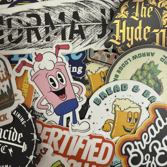 Various Die cut Stickers from bands, breweries and restaurants 